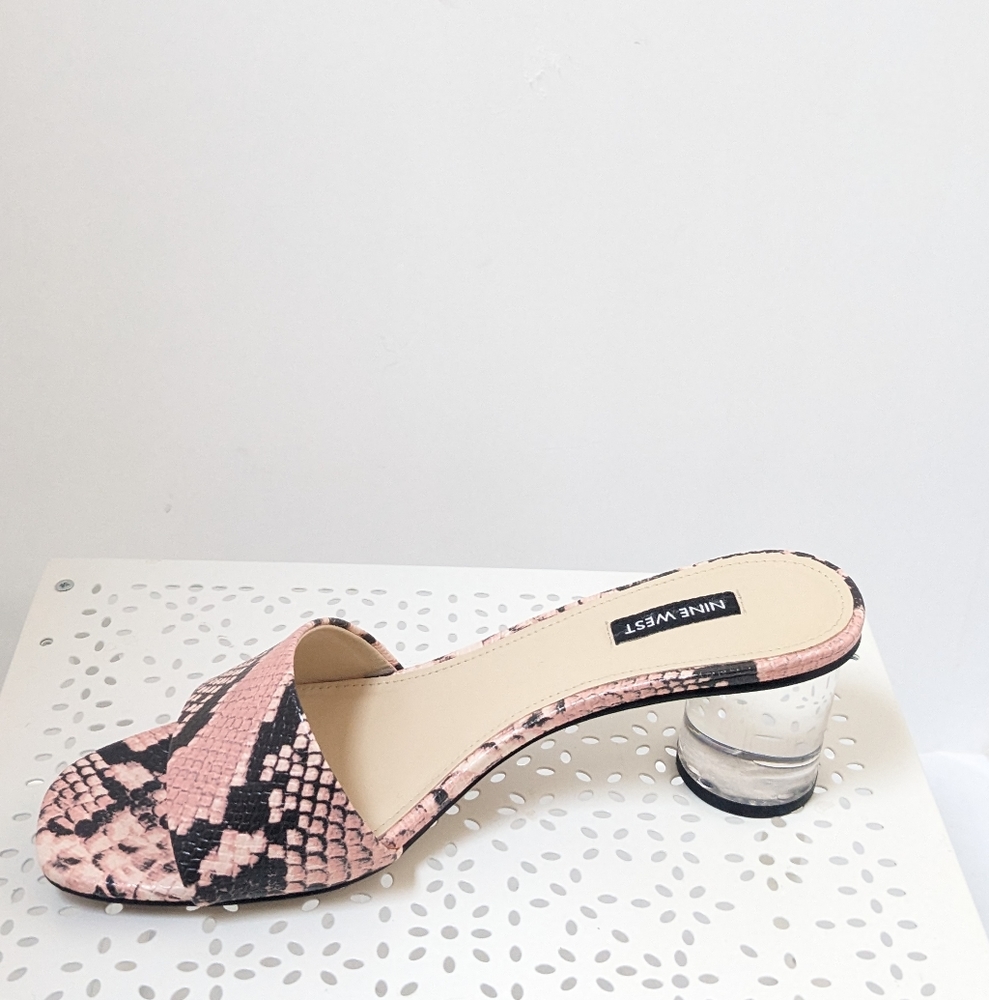 Nine west pink snakeskin sandals - Picture 3 of 16